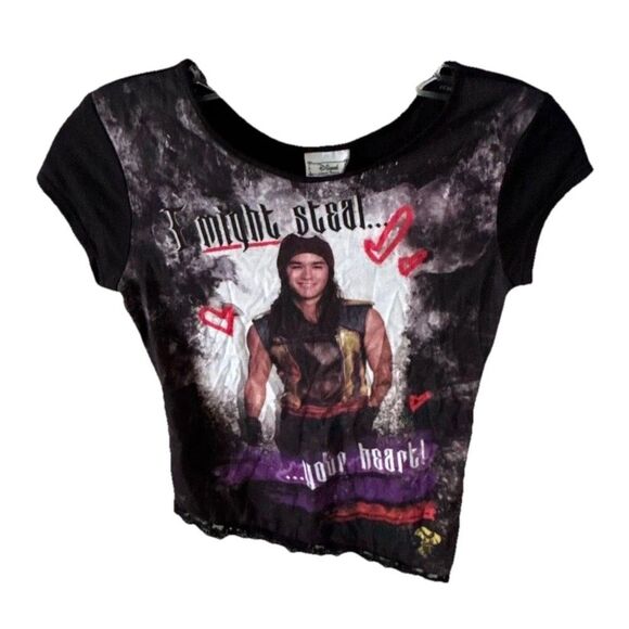 Disney Special Edition Women's Asymmetrical Tee Top Size Medium Black Graphic - Picture 4 of 11